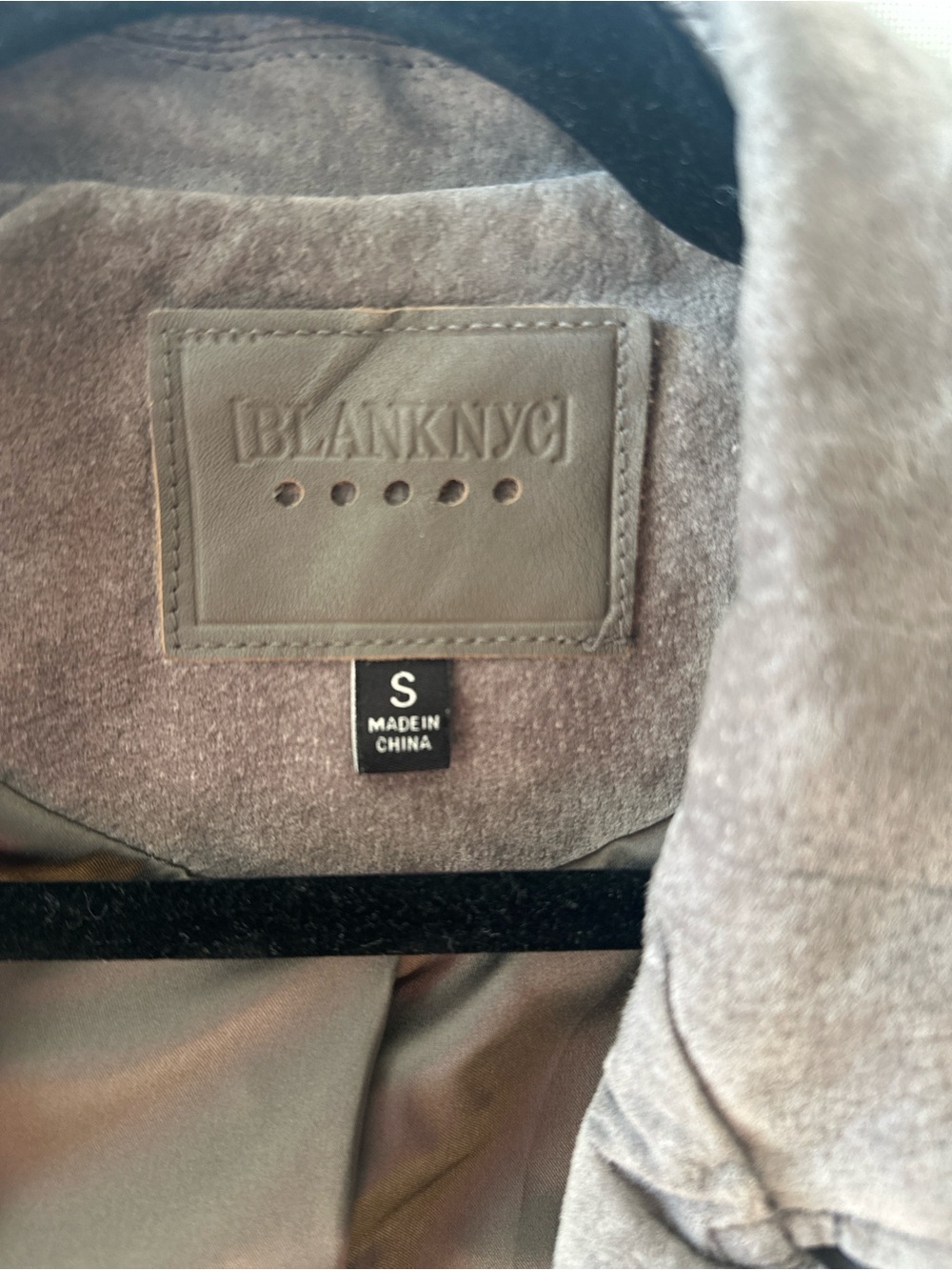 BLANK Women's Suede Moto Jacket - Gray - Picture 3 of 4
